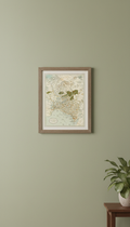 Framed Vintage-Inspired Regional Map